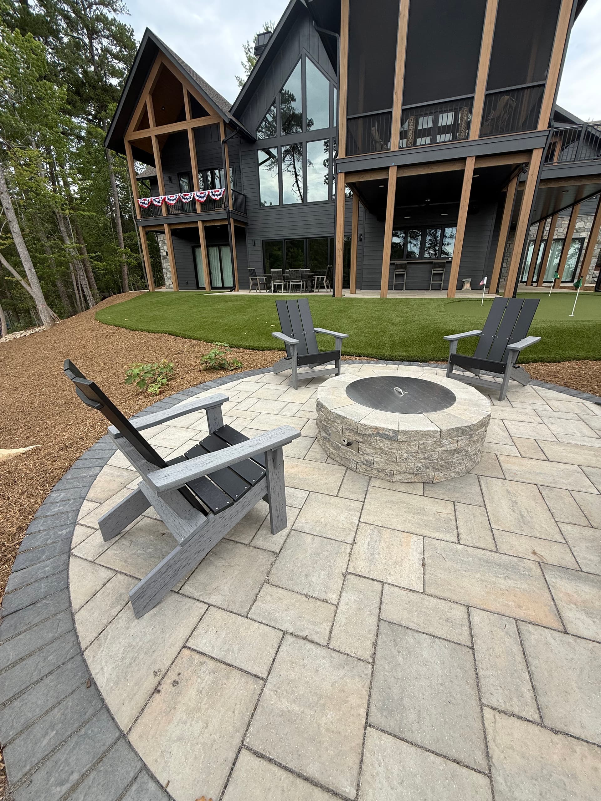 Paver Patio and Fire Pit Build at Lake James NC