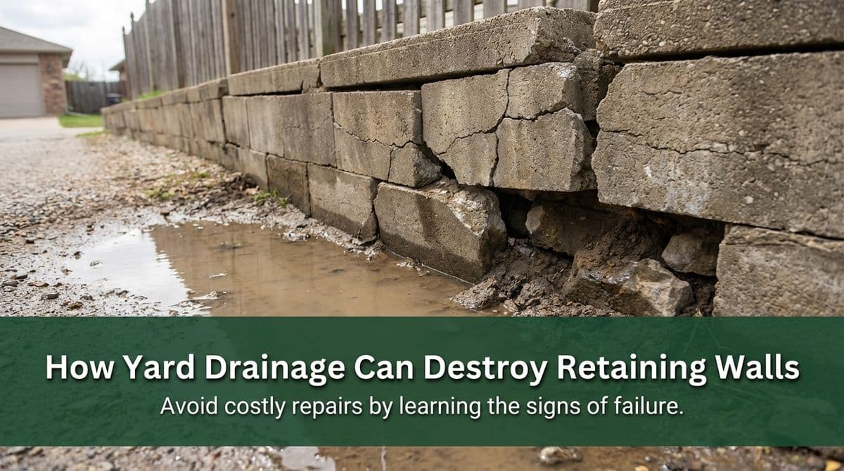 How Yard Drainage Can Destroy Retaining Walls image